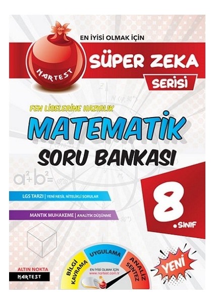 Nartest Yayınevi 8. Sınıf Süper Zeka Matematik Soru Bankası ve 14'lü Matematik Deneme Seti