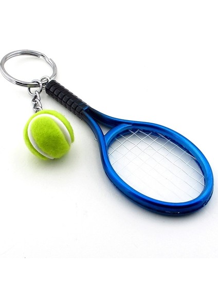 Lacivert Tenis Raketi ve Topu Pvc Anahtarlık KC766