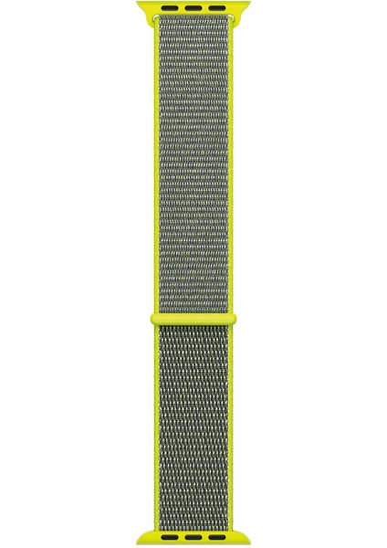 Apple Watch Uyumlu Series 3 38mm Hasırlı Kordon Woven Sport Loop Sarı