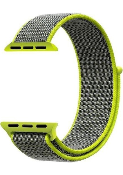 Apple Watch Uyumlu Series 3 38mm Hasırlı Kordon Woven Sport Loop Sarı modelleri