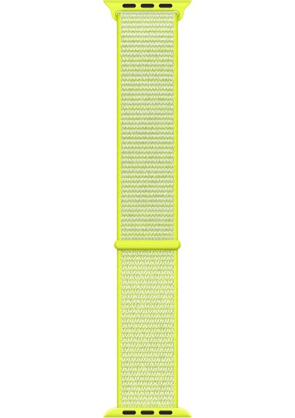 Apple Watch Uyumlu Series 3 38mm Hasırlı Kordon Woven Sport Loop Açık Sarı