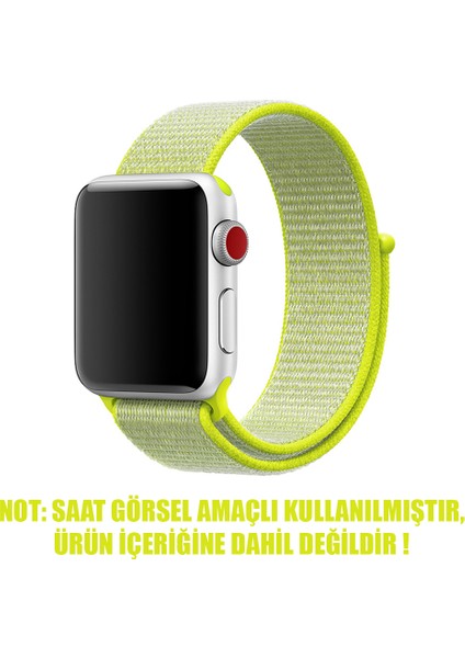 Apple Watch Uyumlu Series 3 38mm Hasırlı Kordon Woven Sport Loop Açık Sarı fiyatları