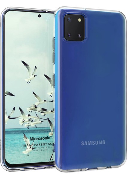 Samsung Galaxy Note 10 Lite Kılıf Transparent Soft Beyaz