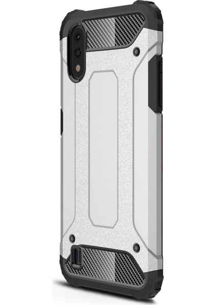 Samsung Galaxy A01 Kılıf Rugged Armor Gümüş