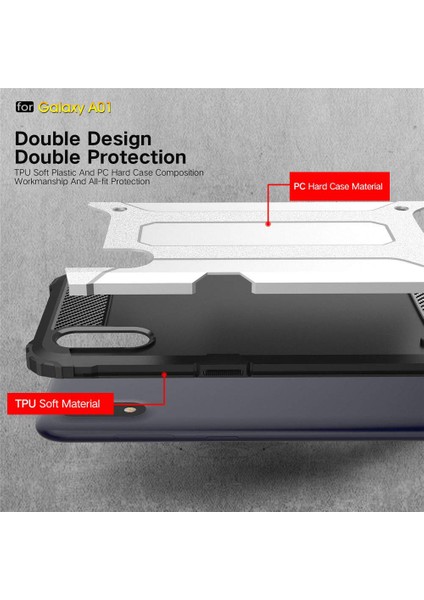 Samsung Galaxy A01 Kılıf Rugged Armor Mavi