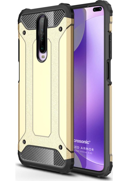 Xiaomi Redmi K30 Kılıf Rugged Armor Gold