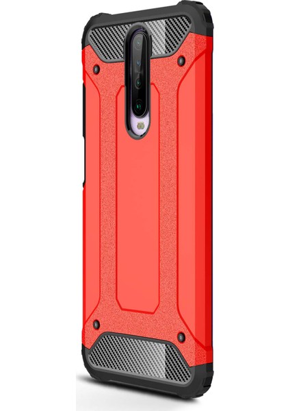 Xiaomi Redmi K30 Kılıf Rugged Armor Kırmızı