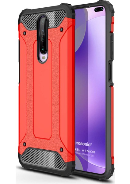 Xiaomi Redmi K30 Kılıf Rugged Armor Kırmızı