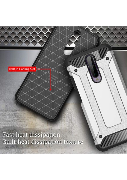 Xiaomi Redmi K30 Kılıf Rugged Armor Kırmızı