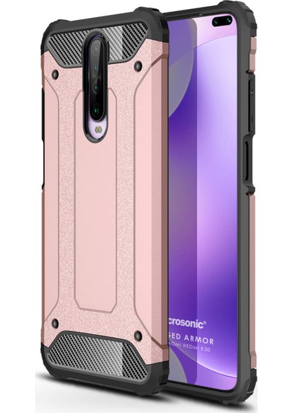 Xiaomi Redmi K30 Kılıf Rugged Armor Rose Gold