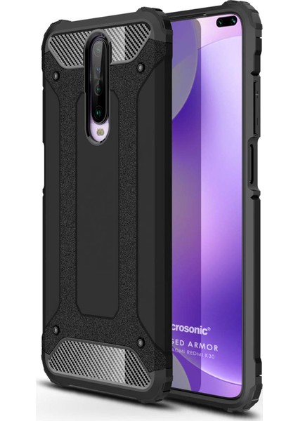 Xiaomi Redmi K30 Kılıf Rugged Armor Siyah