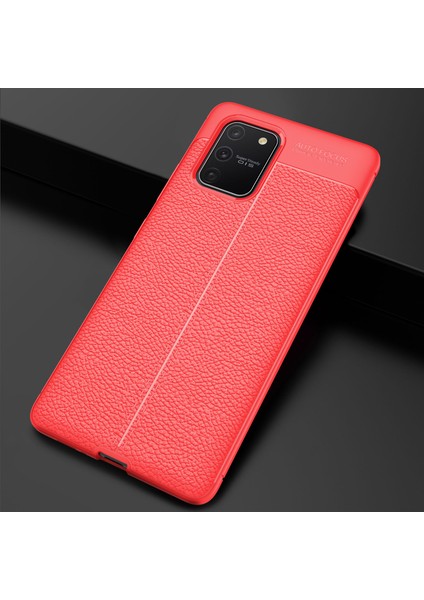 Samsung Galaxy S10 Lite Kılıf Deri Dokulu Silikon Kırmızı modelleri