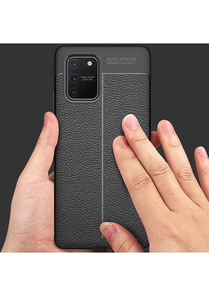 Samsung Galaxy S10 Lite Kılıf Deri Dokulu Silikon Kırmızı indirimleri
