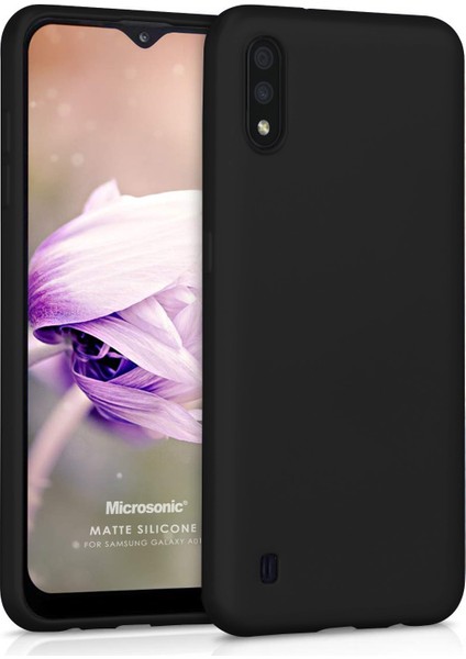 Mat Silikon Samsung Galaxy A01 Kılıf Siyah