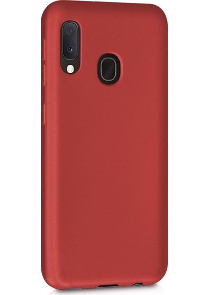 Mat Silikon Samsung Galaxy A20 Kılıf Kırmızı