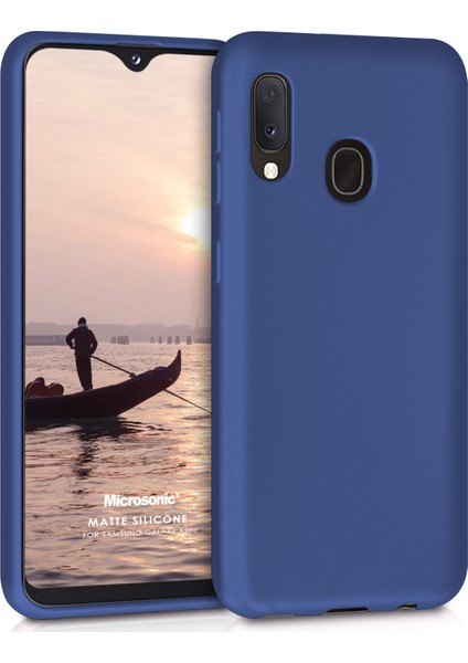 Mat Silikon Samsung Galaxy A20e Kılıf Lacivert