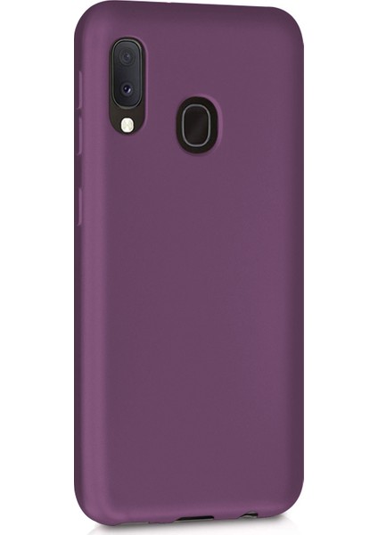 Mat Silikon Samsung Galaxy A20e Kılıf Mor