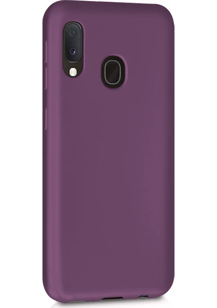 Mat Silikon Samsung Galaxy M20 Kılıf Mor