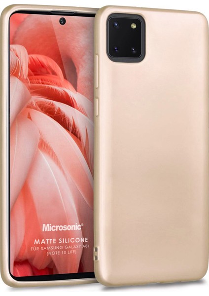Mat Silikon Samsung Galaxy Note 10 Lite Kılıf Gold