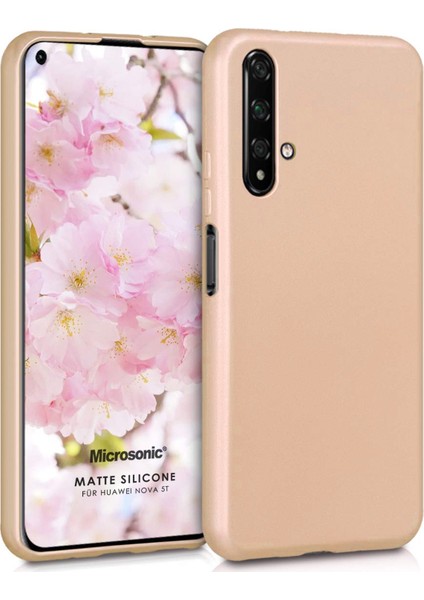 Mat Silikon Huawei Nova 5T Kılıf Gold