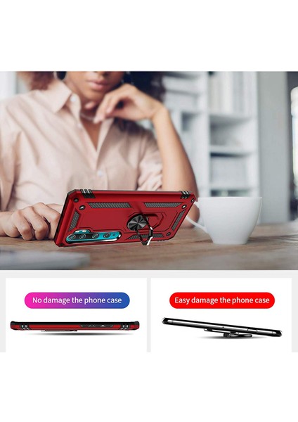 Xiaomi Mi Note 10 Pro Kılıf Military Ring Holder Gold