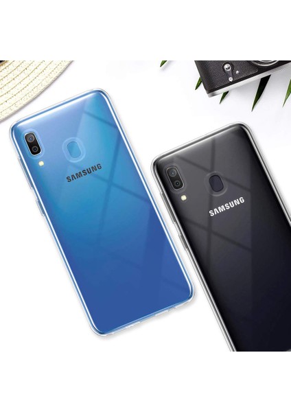 Samsung Galaxy M10s Kılıf Transparent Soft Beyaz