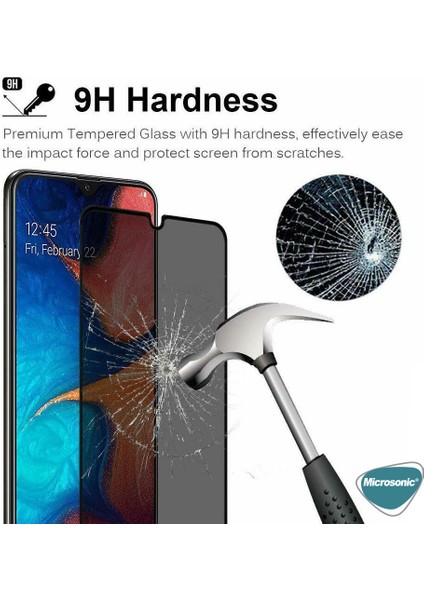 Samsung Galaxy M10s Privacy 5D Gizlilik Filtreli Cam Ekran Koruyucu Siyah modelleri