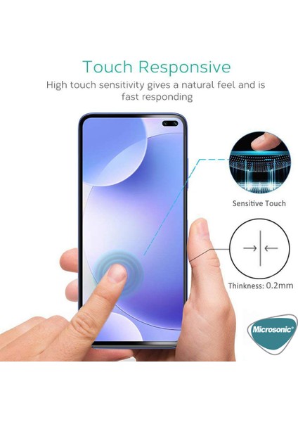 Xiaomi Redmi K30 Tam Kaplayan Temperli Cam Ekran Koruyucu Siyah