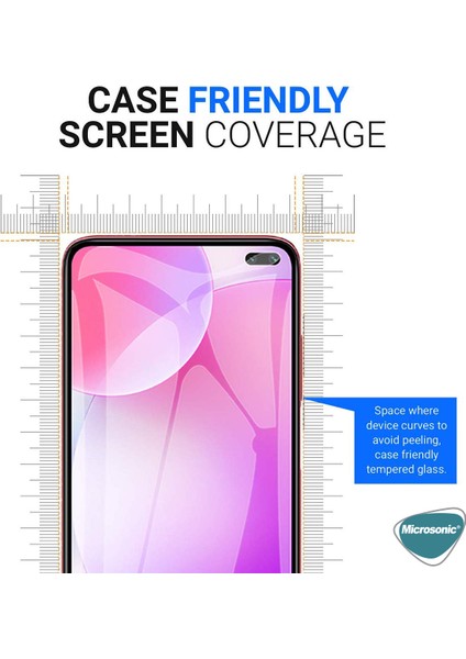 Xiaomi Redmi K30 Tam Kaplayan Temperli Cam Ekran Koruyucu Siyah
