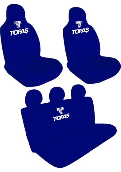 Tofaş Logolu Ön-Arka Penye Oto Servis Kılıfı Lacivert