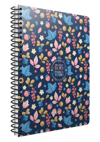 100 Things Spiralli Kareli Defter Larcivert