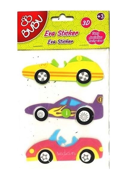 3D Eva Sticker Yarış Arabaları STS0017