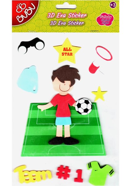 3D Eva Sticker Meslekler Futbolcu ST0048
