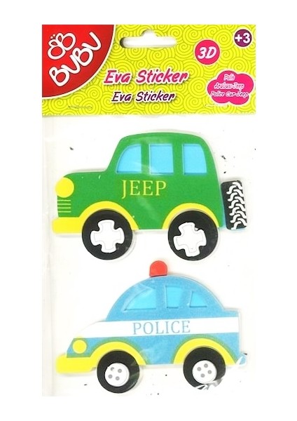 3D Eva Sticker Polis Arabası-Jeep ST0020