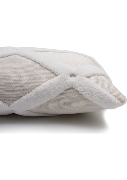 Özel Tasarım Jakar Desenli Dekoratif Yastık Dikdörtgen Kırlent Kılıfı Bella Ekru 30 x 50 cm fiyatları