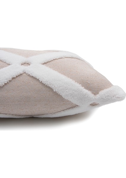Özel Tasarım Jakar Desenli Dekoratif Yastık Dikdörtgen Kırlent Kılıfı Bella Bej 30 x 50 cm fiyatları