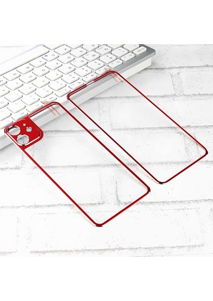 iPhone 11 Metal Çerçeve Ön Arka 3D Full Tempered Cam Koruyucu AL-31762 Kırmızı
