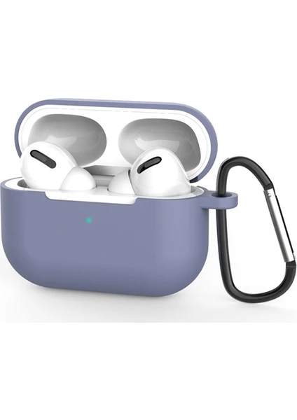 Apple Airpods Pro İnce Slim Silikon Kılıf + Anahtarlık AL-31687 Mavi