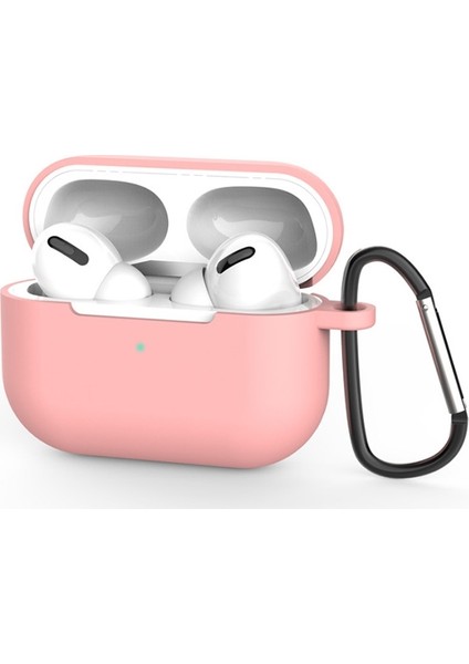 Apple Airpods Pro İnce Slim Silikon Kılıf + Anahtarlık AL-31687 Pembe