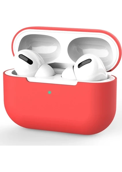 Apple Airpods Pro İnce Slim Silikon Kılıf AL-31804 Kırmızı