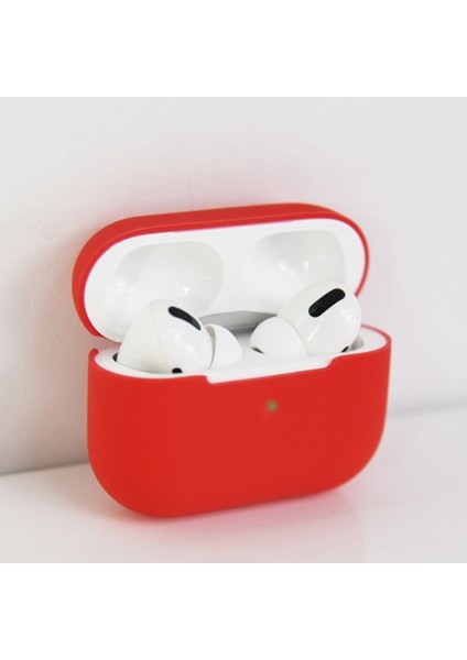 Apple Airpods Pro İnce Slim Silikon Kılıf AL-31804 Kırmızı