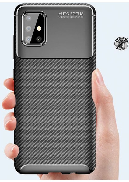 Samsung Galaxy A51 Kılıf Karbon Delux Tpu Silikon Dlx Kahverengi fiyatları