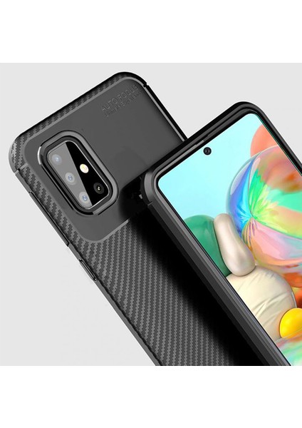 Samsung Galaxy A51 Kılıf Karbon Delux Tpu Silikon Dlx Kahverengi fırsatları