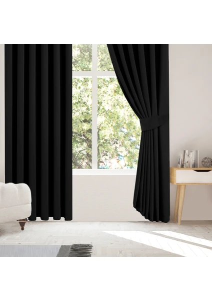 Pierre Cardin Blackout Karartma Perde Pilesiz Siyah 330 x 260 cm