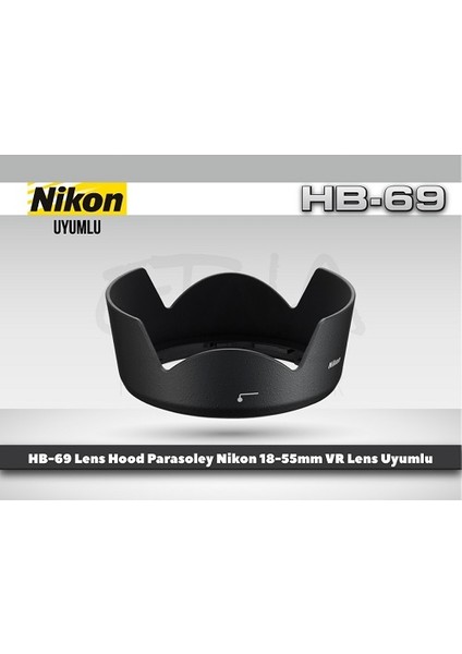 Nikon Hb-69 Parasoley Af-S 18-55 mm Ed Vr II Lens Uyumlu indirimleri