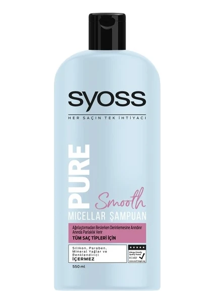 Pure Smooth Micellar Şampuan 500 ml 2'li