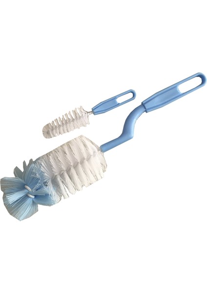 Biberon ve Şişe Temizleme Fırçası 2'li Set - Mavi