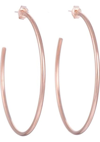 Rose Gold Halka Gümüş Küpe 5cm