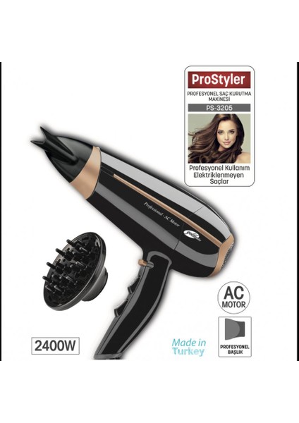 PS-3205 Prostyler 2400W Saç Kurutma Makinesi