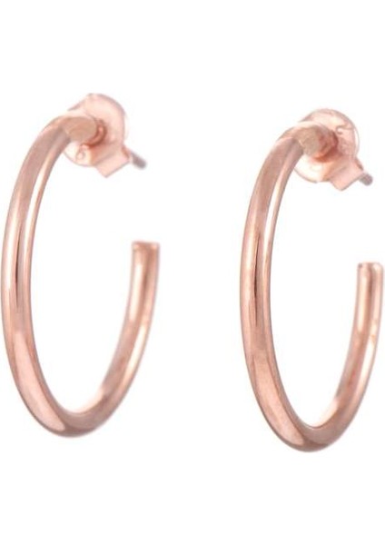 Rose Gold Halka Gümüş Küpe 2cm